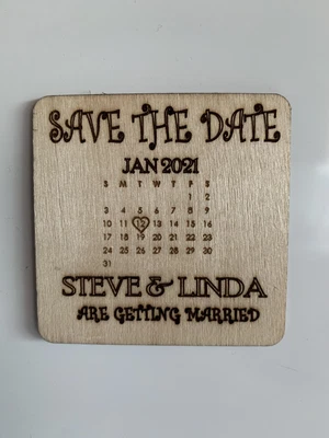 Timber Wood Save The Date Magnet Invitation Personalised Set Of 50 Pcs • $39