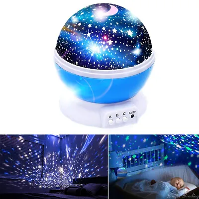 Night Lights For Boys Star & Moon Starlight Projector Bedside Lamp Baby Room Kid • $11.95