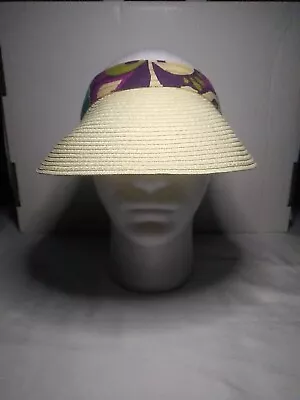  Vera Bradley Plum Crazy Purple Visor Sun Beach Hat With Adjustable Closure • $9.99