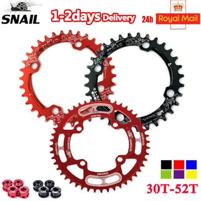 UK STOCK 104BCD 30T-52T Narrow Wide Bike MTB Chainring Single Tooth Chain Ring • £20.87