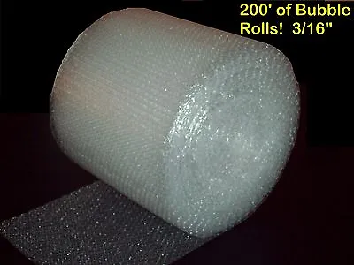 200' Of Bubble Wrap® Rolls (SMALL) 3/16  Bubble! 12  Wide! Perforated Every 12  • $23.50