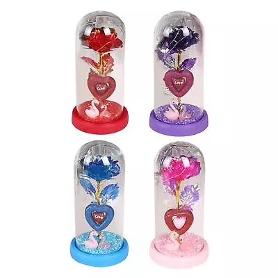 Glass Rose Flower Gift Valentines Day Gifts For Her Valentines Decor Eternal • $35.23