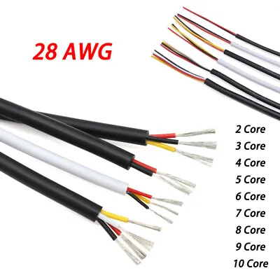 UL2464 Multi-Core Power Wire 28AWG Signal Control Cable 2/3/4/5/6/7/8/9/10 Cores • $3.07