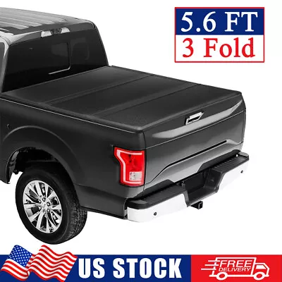 5.6' Bed 3-Fold Hard Tonneau Cover For 2015-2023 Ford F-150 Supercrew Double Cab • $474.98