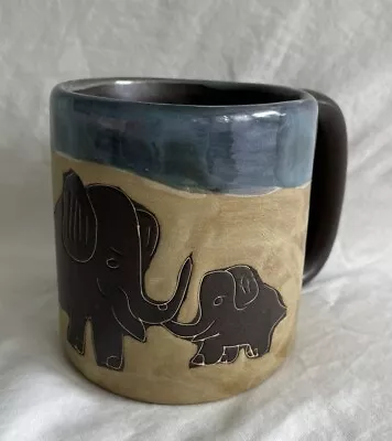 Design By MARA Signed MEXICO Art Pottery Elephant Large Stoneware Mug Great Cond • $24