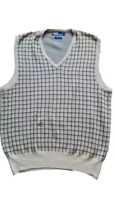 Ralph Lauren Vest Adults Large L V Neck Sleeveless Sweater Mens (B1720) • £12.74