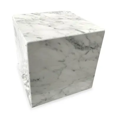 Cube White Marble Carrara Sculpture Art Marble Cube Art Scultpture 7 7/8X7 7/8in • $306.44