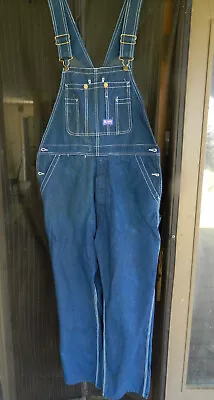 Big Smith Overalls Carpenter Blue Denim Bibs Men's Size 36 X 32 • $29