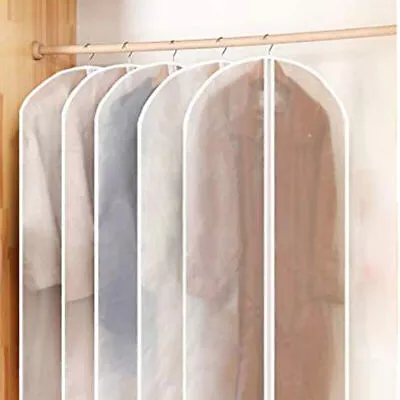 5 Pack Garment Dust Cover Bag Suit Storage Protector Dress Wardrobe Coat Hanger • $5.60