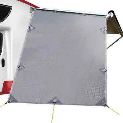 Grey Caravan Privacy Screen 1.95 X 2.2M End Wall Side Sun Shade Roll Out Awning • $62.99