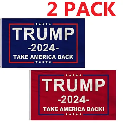 Trump 2024 Take America Back Flag Banner Brass Grommet 3x5FT Double Stitched • $4.75