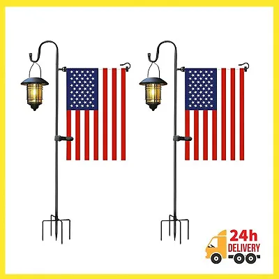 2x Heavy Duty Large 14  Garden Flag Holder Stand Pole With Shepherd Hook • $32.99