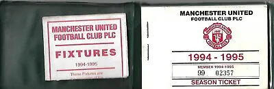 Manchester United Season Ticket Book 1994/95 - Plastic Wallet • £4.99