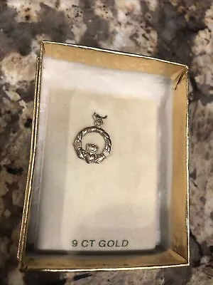 Sol D'or 9 Carat Gold Ireland Irish Celtic Claddagh Charm Pendant Vintage NIB • $119.99