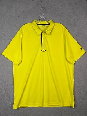 Oakley Hydrolix Polo Shirt Men Large Yellow Regular Fit Performance Short Sleeve • $11.20