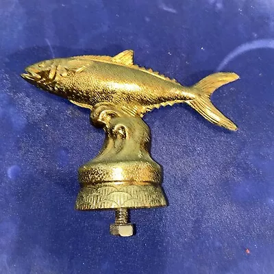 Vintage Metal Fish Trophy Topper Figurine Gold Tone Fresh Water - 3.5” Tall Bass • $24.99