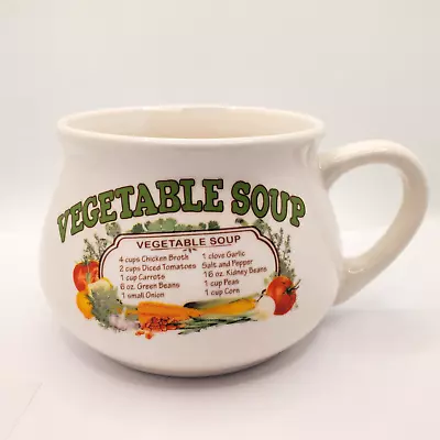 Vintage DAT'L DO-IT INC Vegetable Soup Recipe 16oz Mug Soup Bowl Ceramic • $11.45