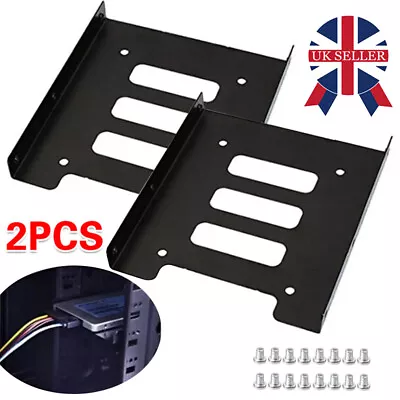 2.5  SSD To 3.5  Bay Black Dock Tray HDD Mounting Hard Drive Adapter Bracket • £3.88