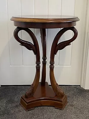 Antique Solid Mahogany Swan Carved Side Table • £50