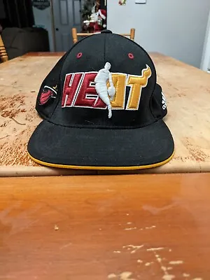 Adidas NBA Miami Heat Hat Cap Large XL Climalite Official Draft Day Spell Out • $12
