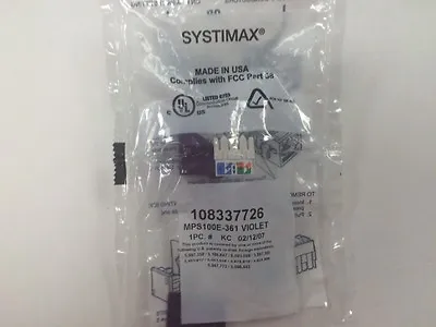 $7 • Buy Systimax 108337726 MPS100E-361 (Violet) Modular Cat. 5 E Jack Commscope