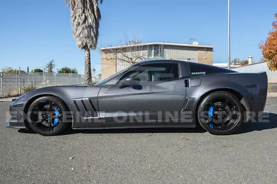 ZR1 Style HYDRO CARBON FIBER Side Skirts Mud Flaps For 05-13 Corvette C6 Z06 • $249.99