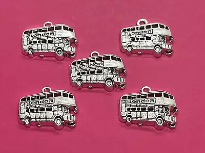 Tibetan Silver London Bus Charm 5 Per Pack • £1.35