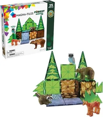 MAGNA-TILES Forest Animals 25-Piece Magnetic Construction Set The ORIGINAL Magn • $67.99