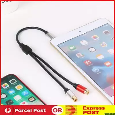 3.5mm Male To 2RCA Female Cable Aux Cable Stereo Output Audio Splitter Adapter • $13.69