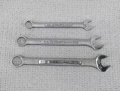 WRENCHES CRAFTSMAN Set 3 Combination Open Box 12 Point SAE Made In USA • $14.95