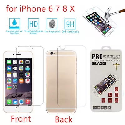 $4.61 • Buy 9H Front And Back For IPhone 8 7 6 Plus 5S HD Clear PET Screen Protector Film Hi