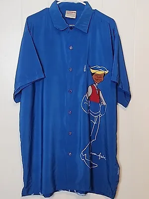 Vintage Platinum FUBU Junkyard Gang Rudy Silk Shirt Size XL • $42.99