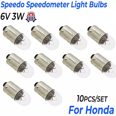 6V 3W 6 Volt Speedo Speedometer Light Bulbs 10PCS For Honda CT70 CT90 CT110 S65 • $12.99