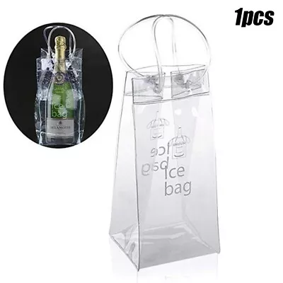 Transparent Wine Beer Champagne Bucket Drink Ice-Bag Bottle Cooler Carrier Bag • £11.77