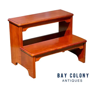 Elegant Chippendale Style Mahogany Two Tier Bed Steps - Beautiful Color & Form • $648