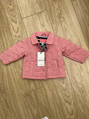 BNWT Joules Baby Girl Mabel Quilted Jacket 3-6 Months Blush Pink • £10