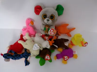 Lot Of 11 Vintage Ty Beanie Babies Plush Toy Stuffed Animal Original With Tags  • $12.98