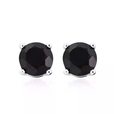 925 Sterling Silver Black Spinel Stud Earrings For Women Push Back Gifts Ct 2.2 • $17.99