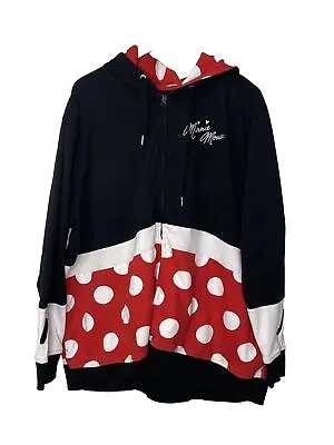 Authentic Disney Parks Minnie Mouse Hoodie Sweatshirt Womens Full Zip Size 3x • $50