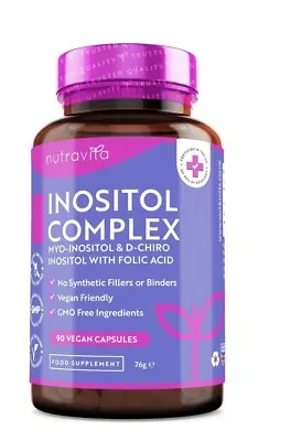 1X Inositol Complex Myo-Inositol 2000mg&D-Chiro 50mg With Folic Acid 90 Capsules • £8.90