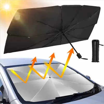 Car Truck Windshield Sun Shade Umbrella Front Window Cover Visor Blind Foldable • $11.99