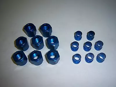 1/4  Hard Line 4an Aluminum Nut And Sleeve Blue For 1/4 Nitrous Or Fuel Line • $16.50