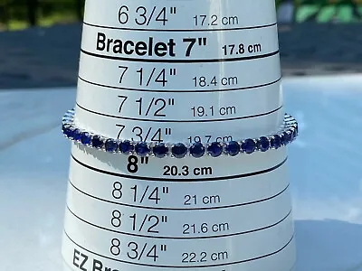 $150 • Buy Sterling Silver Lab Created Blue Sapphire Tennis Bracelet
