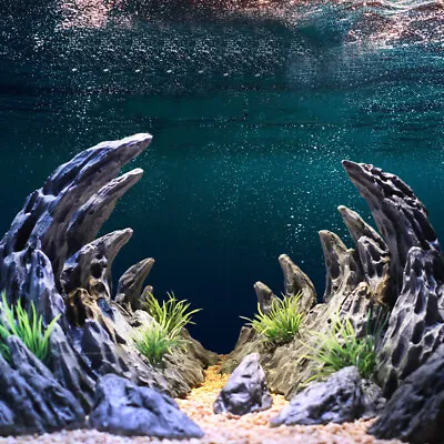 $26.31 • Buy Artificial Resin Canyon Aquarium Ornaments Fish Tank Landscape Accessories Decor