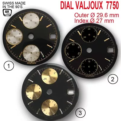 $25 • Buy  DIAL FIT MOVEMENT ETA VALJOUX 7750, DATE ONLY Ø 29.6 Mm,  BLACK