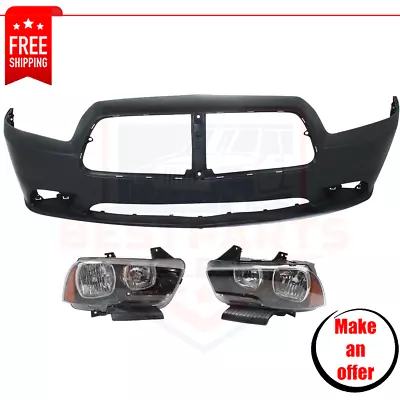 Front Bumper Cover And Headlight Kit CAPA Halogen For 2011-2014 Dodge Charger • $488.99