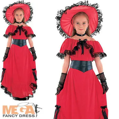 £8.99 • Buy Scarlett O'Hara Girls Fancy Dress World Book Day Wild West Childrens Kid Costume