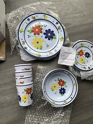 Whittard Of Chelsea 16 Pc Melamine Picnic Camping Beach Crockery Set Camping New • £15.01