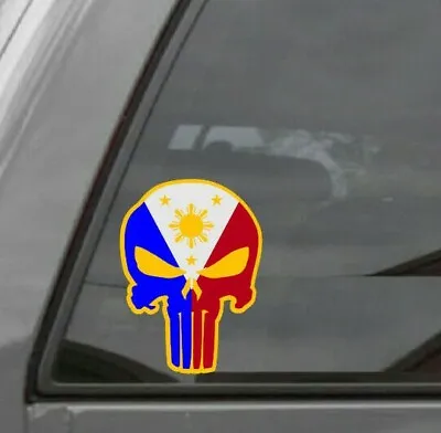Philippines Flag Sticker Punisher Skull Window Car Pinoy Filipino Decal Sticker • $4