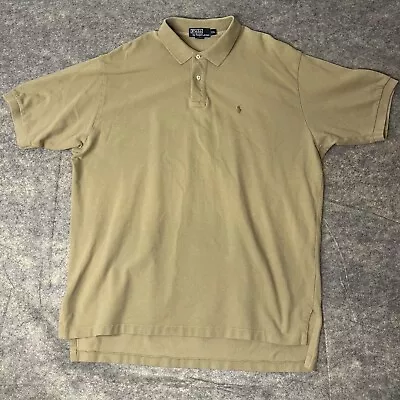 Polo Ralph Lauren Mens 2XL  Beige Short Sleeve 1/4 Button • $14.99